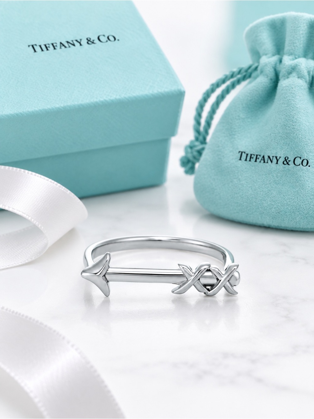 Tiffany & Co. Paloma Picasso Graffiti Arrow Ring Sterling Silver Size 5